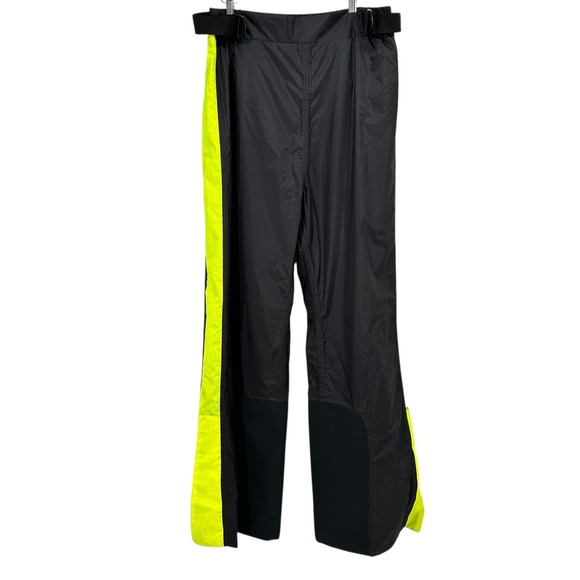 Olympia Moto Sports Unisex M/L Rain Pants Black Neon Yellow Moto Techwear Nylon - Picture 5 of 8